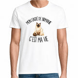 T-shirt Homme Blanc Mon Sacré de Birmanie c'est ma vie
