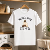 T-shirt Homme Blanc Mon Sacré de Birmanie c'est ma vie