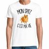 T-shirt Homme Blanc Mon Spitz c'est ma vie
