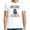 T-shirt Homme Blanc Mon Staffie c'est ma vie