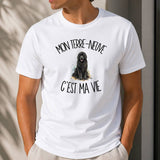 T-shirt Homme Blanc Mon Terre-Neuve c'est ma vie