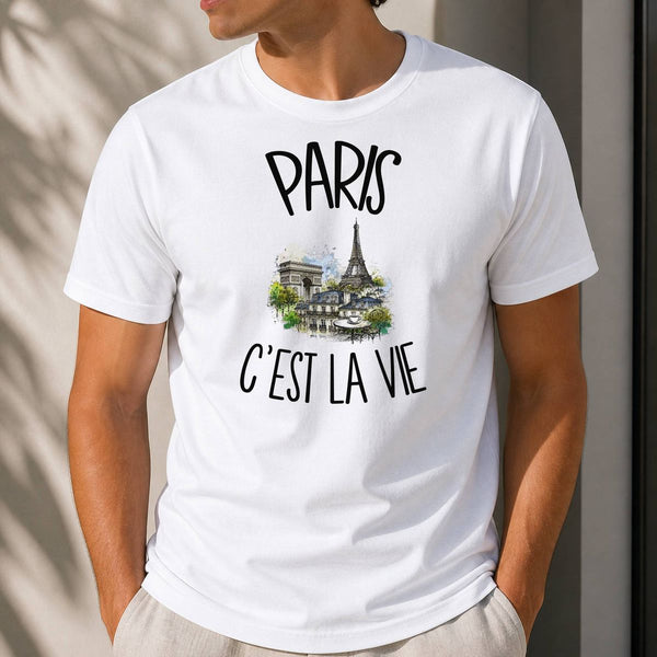 T-shirt Homme Blanc Paris c'est la vie