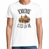 T-shirt Homme Blanc Toulouse c'est la vie