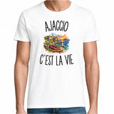 T-shirt Homme Blanc Ajaccio c’est la vie