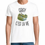 T-shirt Homme Blanc Cergy c’est la vie