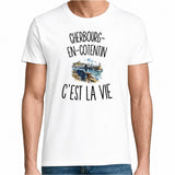 T-shirt Homme Blanc Cherbourg-en-Cotentin c’est la vie