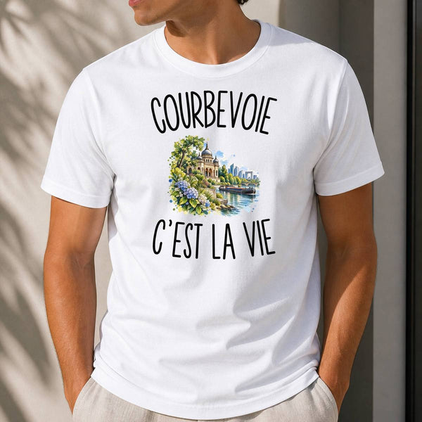 T-shirt Homme Blanc Courbevoie c’est la vie