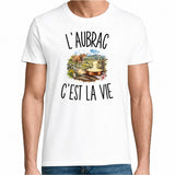 T-shirt Homme Blanc L’Aubrac c’est la vie