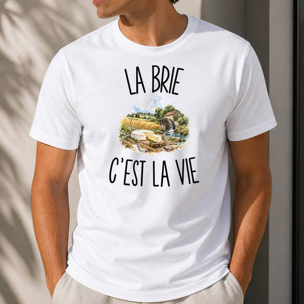 T-shirt Homme Blanc La Brie c’est la vie