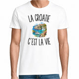 T-shirt Homme Blanc La Croatie c’est la vie