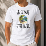 T-shirt Homme Blanc La Guyane c’est la vie