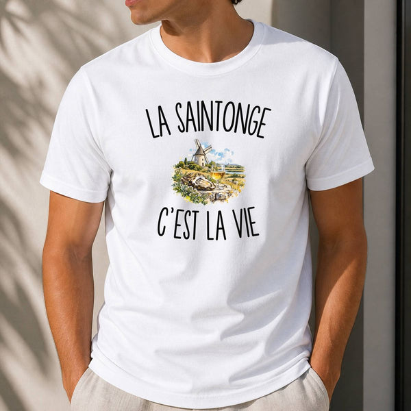 T-shirt Homme Blanc La Saintonge c’est la vie