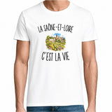 T-shirt Homme Blanc La Saône-et-Loire c’est la vie