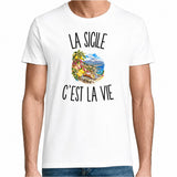 T-shirt Homme Blanc La Sicile c’est la vie