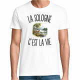 T-shirt Homme Blanc La Sologne c’est la vie