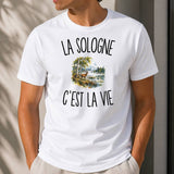 T-shirt Homme Blanc La Sologne c’est la vie