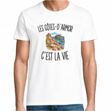 T-shirt Homme Blanc Les Côtes-d’Armor c’est la vie