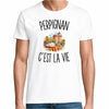 T-shirt Homme Blanc Perpignan c’est la vie