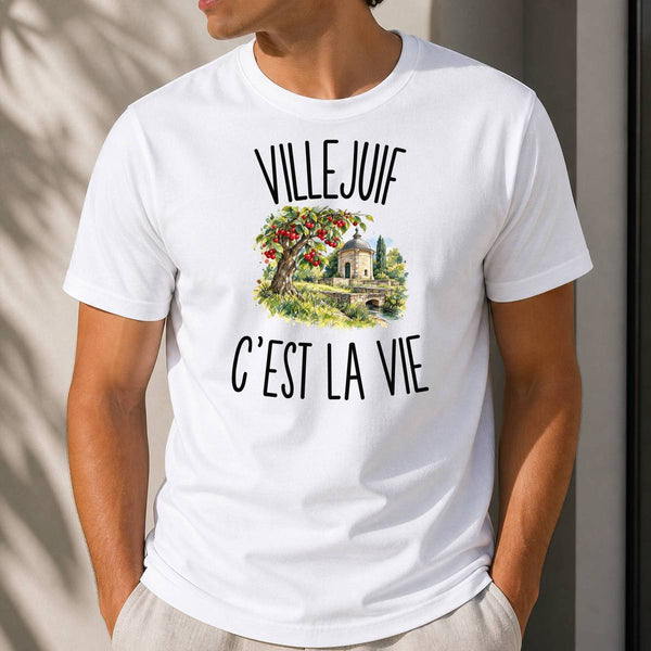 T-shirt Homme Blanc Villejuif c’est la vie