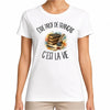 T-shirt Femme Blanc Être prof de français c'est la vie