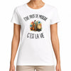 T-shirt Femme Blanc Être prof de musique c'est la vie