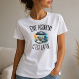 T-shirt Femme Blanc Être assureur c'est la vie