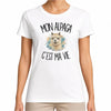 T-shirt Femme Blanc Mon alpaga c'est ma vie