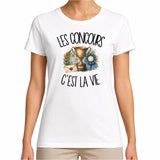 T-shirt Femme Blanc Les concours c'est la vie