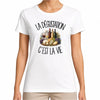 T-shirt Femme Blanc La dégustation c'est la vie