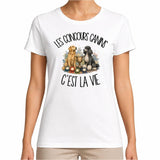 T-shirt Femme Blanc Les concours canins c'est la vie