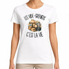 T-shirt Femme Blanc Les vide-greniers c'est la vie