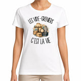 T-shirt Femme Blanc Les vide-greniers c'est la vie