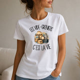 T-shirt Femme Blanc Les vide-greniers c'est la vie