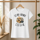 T-shirt Femme Blanc Les vide-greniers c'est la vie