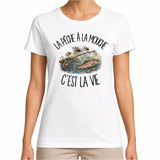 T-shirt Femme Blanc La pêche à la mouche c'est la vie