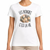 T-shirt Femme Blanc Les bougies c'est la vie