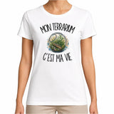 T-shirt Femme Blanc Mon terrarium c'est ma vie