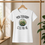 T-shirt Femme Blanc Mon terrarium c'est ma vie
