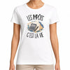T-shirt Femme Blanc Les impôts c'est la vie