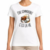 T-shirt Femme Blanc Être commerciale c'est la vie