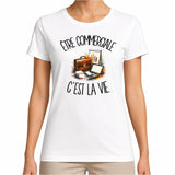 T-shirt Femme Blanc Être commerciale c'est la vie