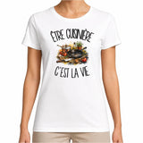 T-shirt Femme Blanc Être cuisinière c'est la vie