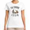 T-shirt Femme Blanc Être éducatrice c'est la vie