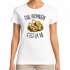 T-shirt Femme Blanc Être fromagère c'est la vie