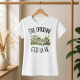 T-shirt Femme Blanc Être opticienne c'est la vie