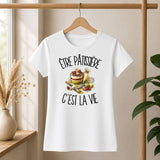 T-shirt Femme Blanc Être pâtissière c'est la vie