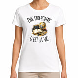 T-shirt Femme Blanc Être professeure c'est la vie