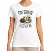 T-shirt Femme Blanc Être serveuse c'est la vie