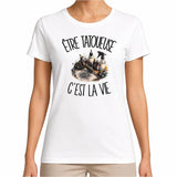 T-shirt Femme Blanc Être tatoueuse c'est la vie