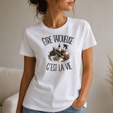 T-shirt Femme Blanc Être tatoueuse c'est la vie